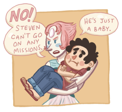 kaykedrawsthings:  Pearl is a momma bird and Steven isn’t allowed