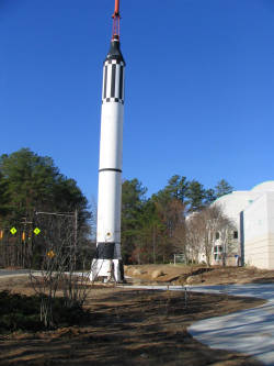 gunsandposes-history:  Mercury-Redstone rocket outside the Museum