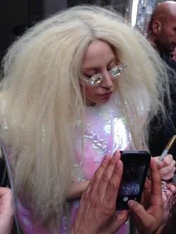 ladyxgaga:  Gaga leaving the Howard Stern Show a few minutes
