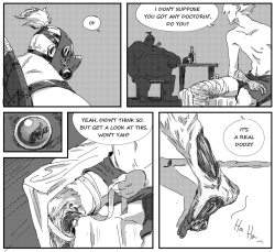 zeroafterdark:  Roadhog dealing with Junkrat’s gangrene-ridden