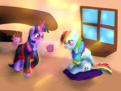 twidashlove:  Dashie has taken to drinking coffee with me in