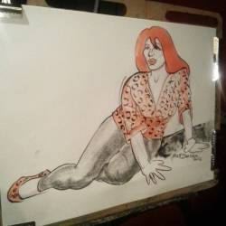 Drawing @ Dr.  Sketchys Boston.  Thanks for modelling, Allix.