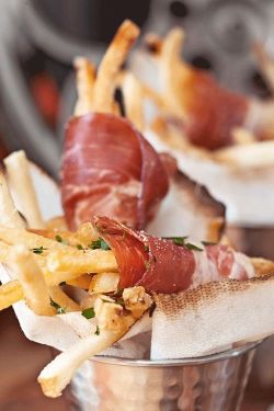 gentlemansessentials:  Prosciutto Wrapped Truffle Fries  Gentleman’s