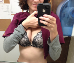 dildosandpearls:  Wearing cute lingerie under my scrubs makes