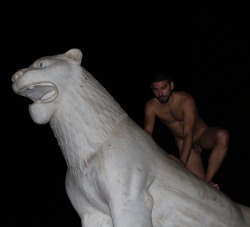 johnmask:  Lion - Athens August 2014 - model Giannis Maskidis