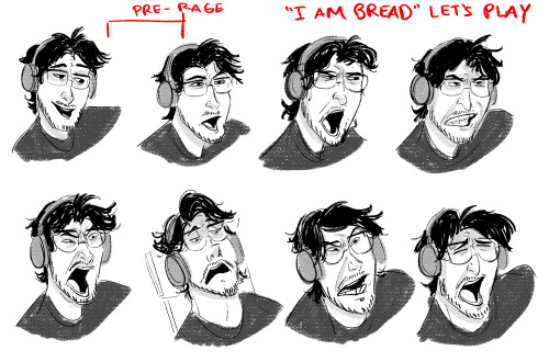 sketchinfun:  Another set of Markiplier expression lunch break sketches. I couldn’t resist since Mark’s expressions were so awesome in this playthrough. This time I wanted to caricature his expressions more. Also wanted to shout out and say thank