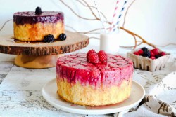 bakeddd:  raspberry and blackberry almond upside down cakes click