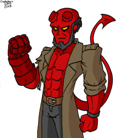 Quick Hellboy drawing. I’ve never read many Hellboy comics,