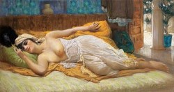 artbeautypaintings:  Reclining odalisque - Frederick Arthur