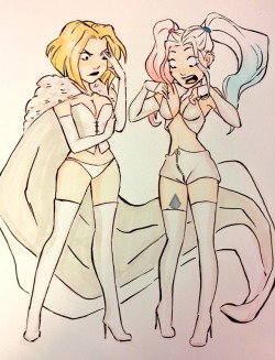 patloika:From the art collection: Emma Frost meets Harley Quinn