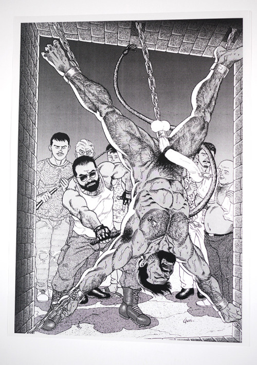 gaymanga:  Various illustrations by Gengoroh TagameÂ (ç”°äº€æºäº”éƒŽ)Â  Photographed from the collection of the Tom of Finland Foundation.