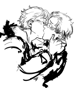 yaboybokuto:  my sai is doing the thing where it fucks up my pen pressure I EVEN TURNED ON PHOTOSHOP WHICH I HAVENT USED SINCE 12 TO DRAW THIS CONGRATS ON THE KISS 
