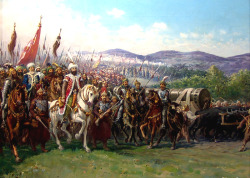 historicaltimes:  Mehmet II conquering Constantinople