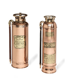 collectorsweekly:  Fire extinguishers, circa 1920.