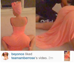 theproblackgirl:  Beyoncé liking Amber’s twerk vid is a political