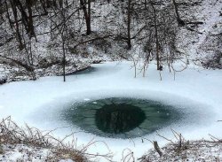sixpenceee:Ice formations that resemble a human eye.