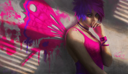 imthenic:  Magenta Moth by Viccolatte