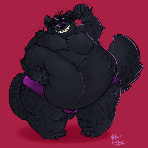 ghostbellies:  Commission for MakeusWhole!  ‘Ya spotted something ya like?’ Commission for Makeuswhole! i had the honor of drawing his fist  commissioned piece…so here is his fursona, fat and sassy, showing off  his guns. i hope you like it Makeuswhole!