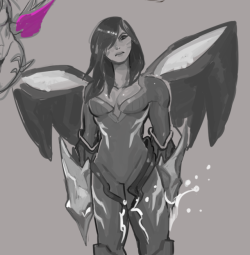 yuyu-h:did a doodle of the new champion, kai-sa…her wing things