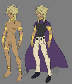 rainb0wdawg:Decided to do a ref sheet for my Yami Malik character