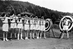 girlsattack:  Human archery target 