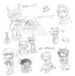 squiggl3:  Part 1 of Homestuck/ Hiveswap school drawings!