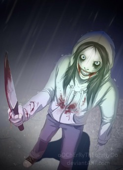 jeff-the-killer09206:  Jeff in Rain by oOChErRyThEbErRyOo