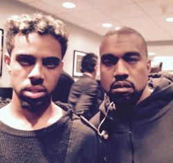 jennerwestings:  Kanye West & Vic Mensa backstage at SNL