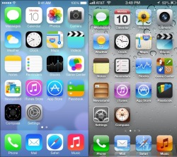 albertcrank:  iOS7 and iOS6 side by side. via Reddit. 