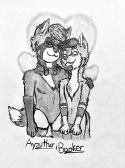 ayzutho-the-catfox:  ‘Ayzutho and Booker’ A gift for my sweetie,