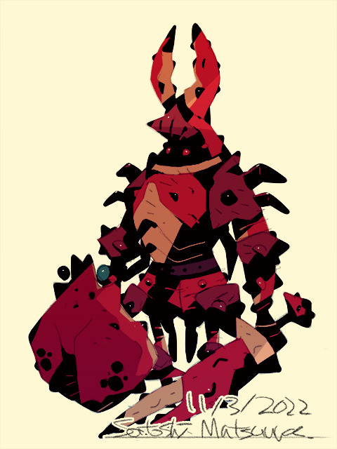 hiziri-pro:  Red Crab Knight.  Posted a picture to the patreon.