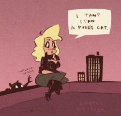 Quick idea for Black Canary meets Catwoman, with a little Looney