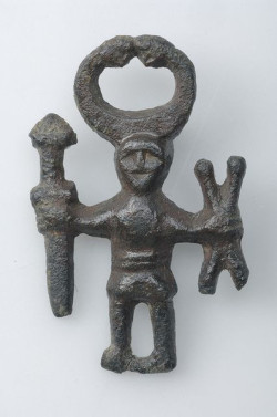 irisharchaeology:  Horned Odin Pendant This small bronze pendant