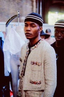 black-boys:  Backstage at CSM BA 2014 shot by Jamie Stoker