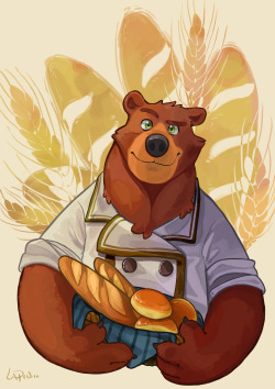 ataroart:  Ben, the baker bear!! https://twitter.com/ http://www.furaffinity.net/user/atarolapin/