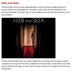 sixpenceee:  Horror games you can play at sleepovers This time