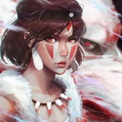 guweiz:  Princess Mononoke! 🔪💄  Had lots of fun drawing