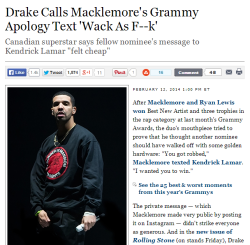 houseofdawn:  Drake on Macklemore’s Grammy win and apology