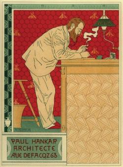1897 French Art Nouveau Poster, Paul Hankar, Architecte.