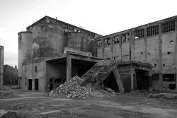 eastberliner:  collapsed concrete structure , eastberlin suburbs