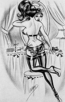 vintagegal:  Illustration by Bill Ward c. 1950s 
