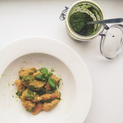 iamnotover:  Vegan pumpkin gnocchi and basil walnut pesto