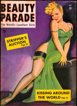 thepinupera:   40&rsquo;s-era issue of &lsquo;BEAUTY PARADE’ magazine.. Pinup Cover Art by Peter Driben  