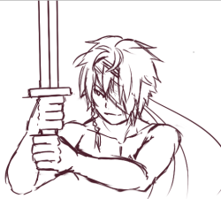 Rough sketch~~ Forgot to mention Thaias is a pretty good swordman~~
