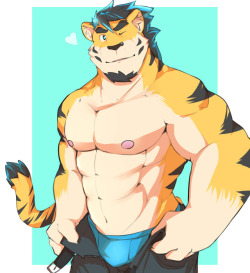 kororoman:Commission for http://www.twitter.com/@BrunoDz_ Thank you very much!!! And he is tiger not bear &gt; ..