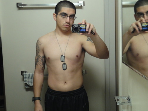 thecircumcisedmaleobsession:  22 year old straight Army guy from Houston, TX He was DTF and wanted to reallllllly bad! I woulda loved this papi to fuck my mouth and teach me a lesson. ;)