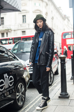 koreanmodel:  Street Style: Park Ji Hye at LFW Fall 2015 shot