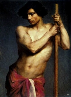 hadrian6:  Study of a Half Nude Boy. 1864. Diogene Maillart.