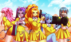 jadenkaiba:   “We are the New Gold Delmo Girls~!”COMMISSION