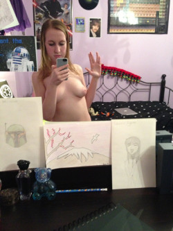 Got to love cute naked geek girls ☛ Submit your pics here drspankingstein: